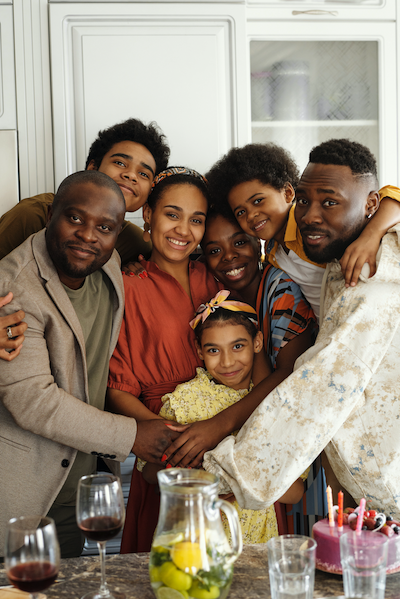 An African American family of seven